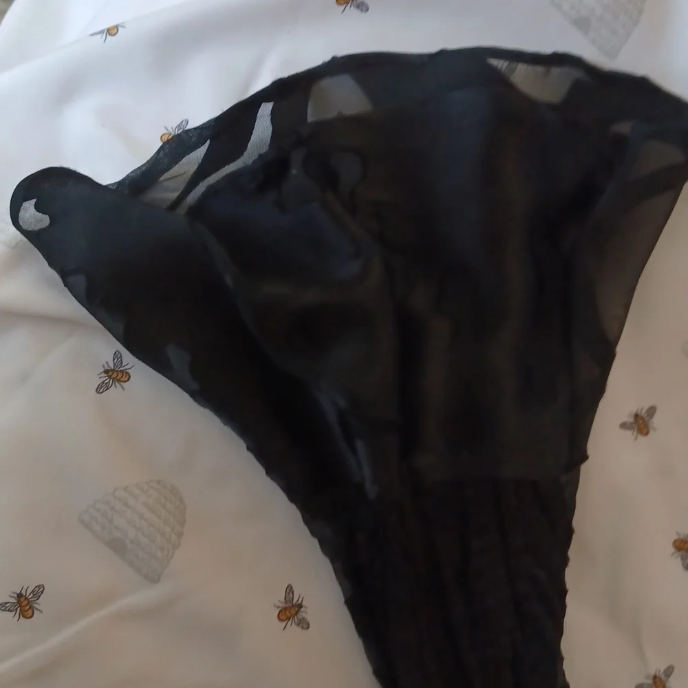 Black sheer evening top - Picture 4 of 11